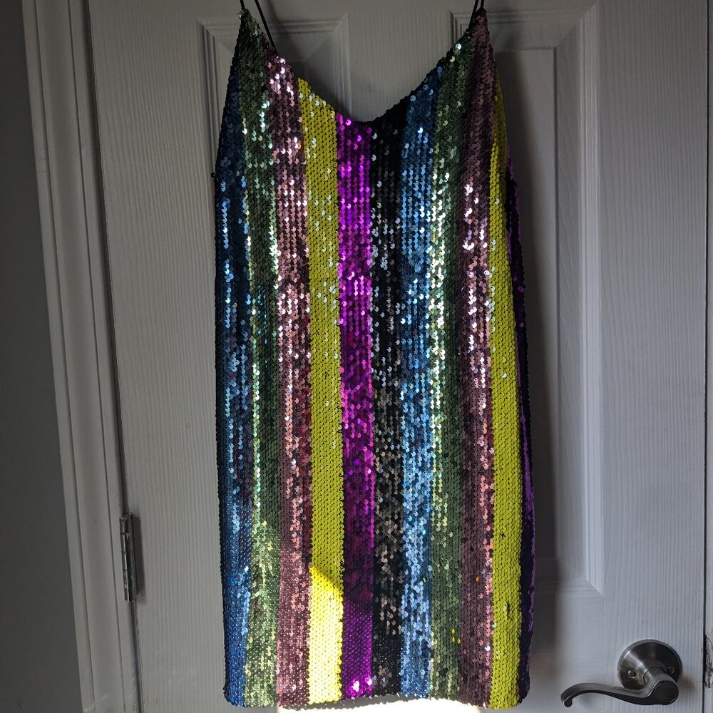 Asos Sequins Dress, NYE, Multi Color, Short, UK Size 10, US Size 6